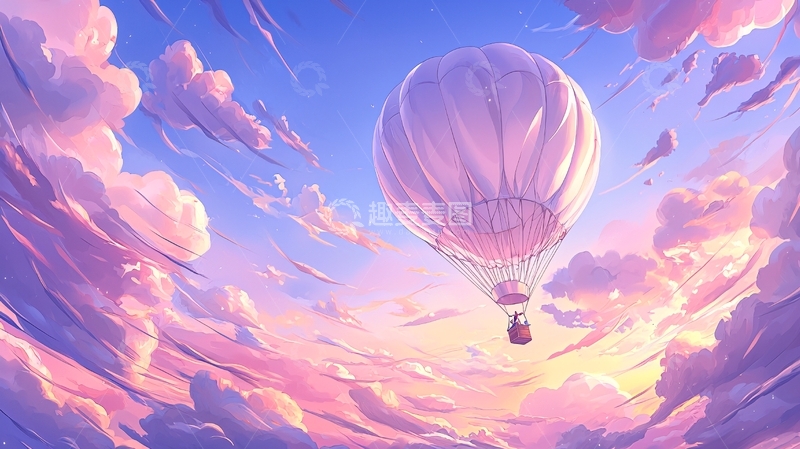 高清大图下载【趣麦麦图】梦幻热气球与云彩