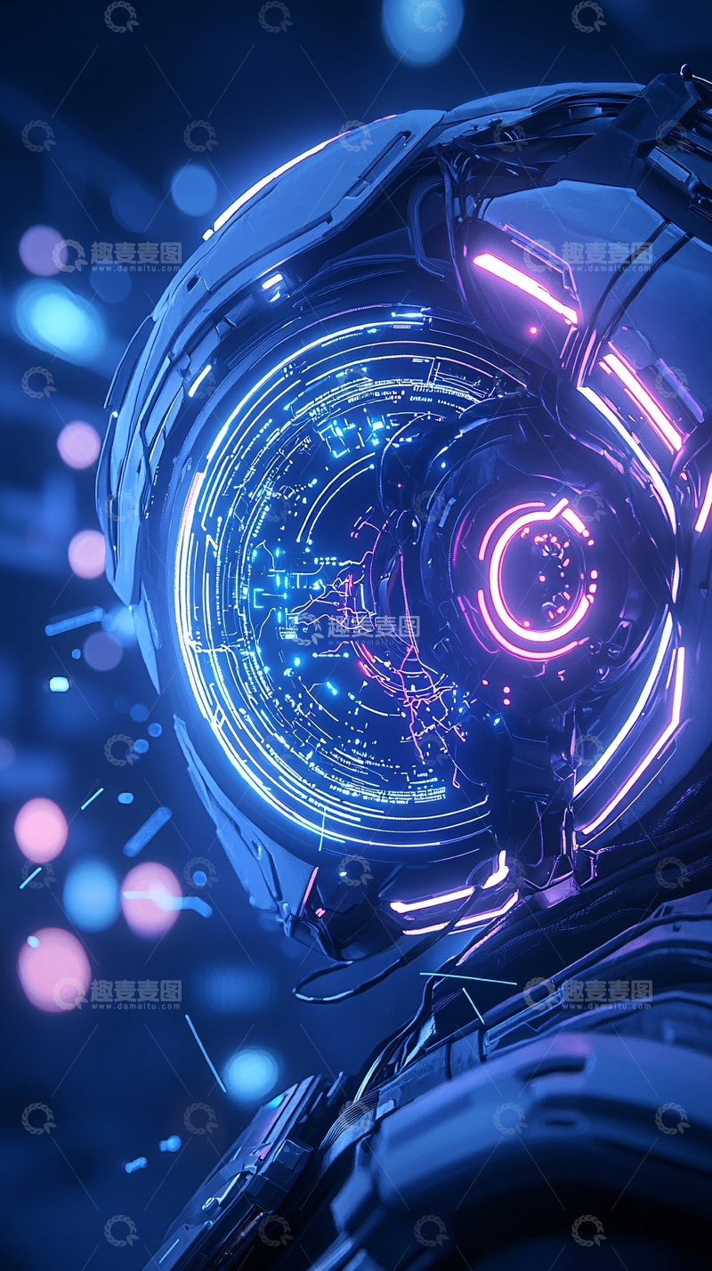 高清大图下载【趣麦麦图】未来科技机器人头盔