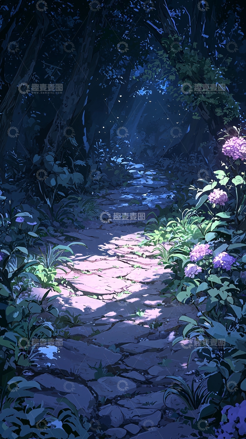 高清大图下载【趣麦麦图】幽暗森林小径
