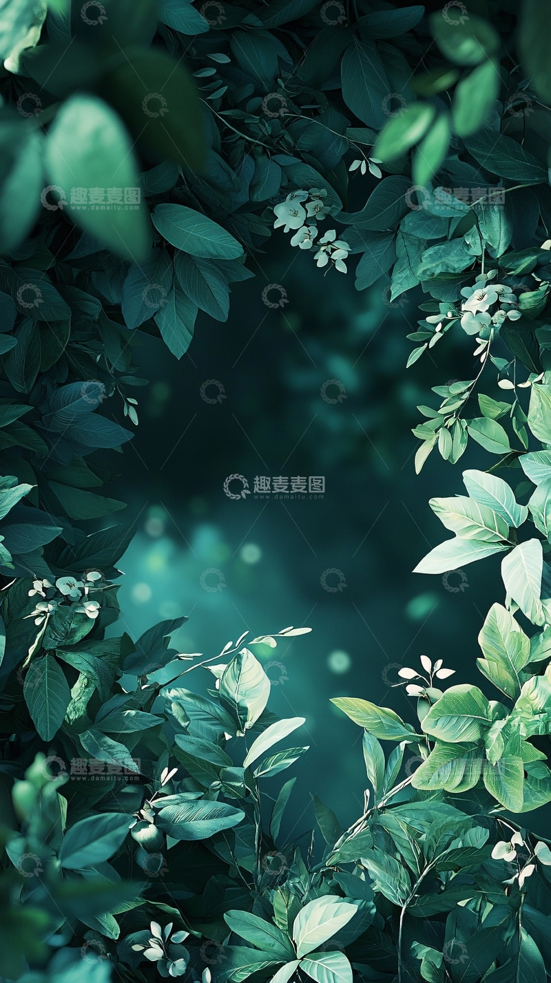 高清大图下载【趣麦麦图】绿色植物背景墙纸