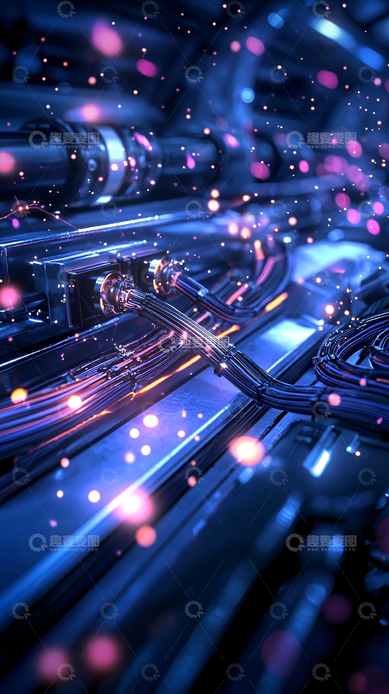 高清大图下载【趣麦麦图】光纤网络连接未来科技