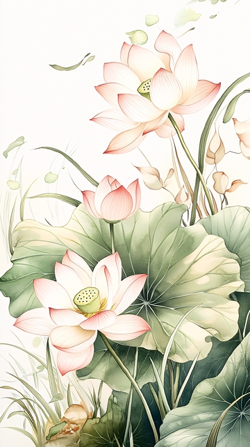 荷花盛开自然风景图