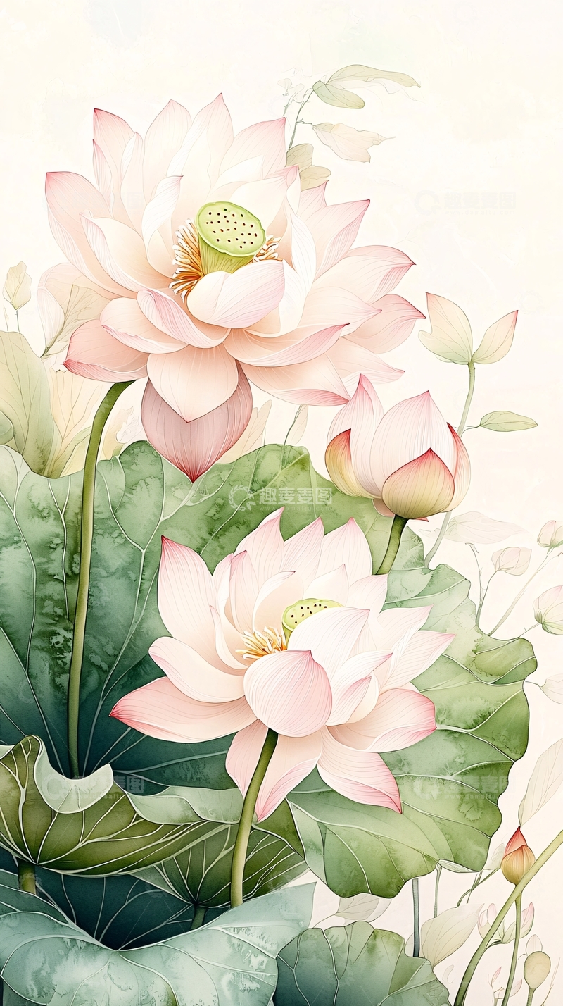 高清大图下载【趣麦麦图】荷花盛开自然风景图