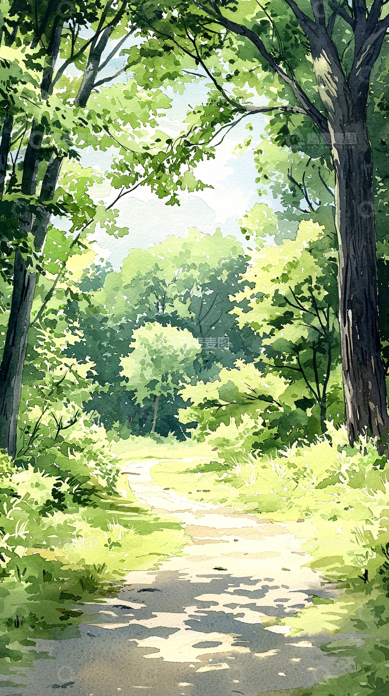 高清大图下载【趣麦麦图】夏日森林小径