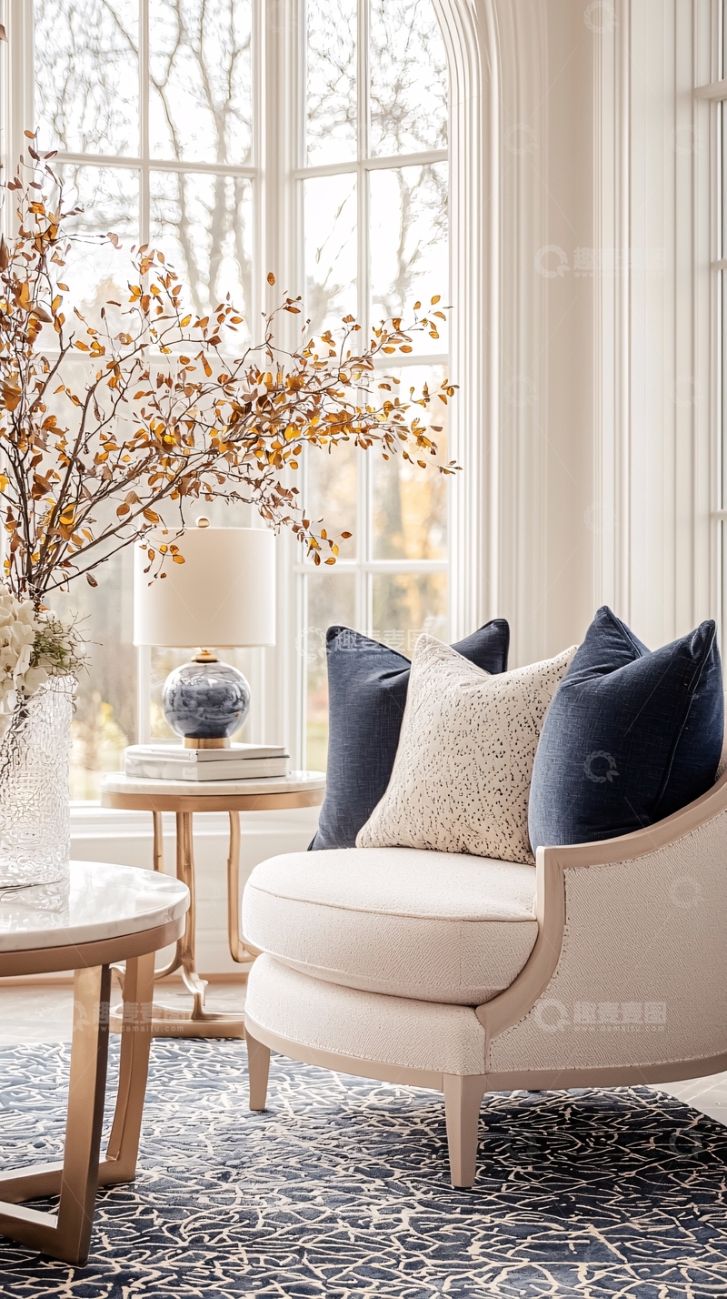 高清大图下载【趣麦麦图】温馨客厅秋日装饰场景