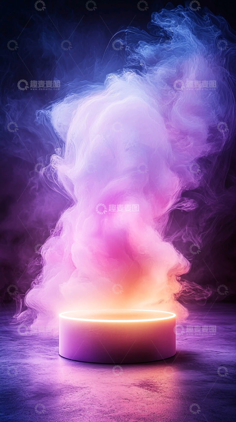 高清大图下载【趣麦麦图】梦幻烟雾舞台背景