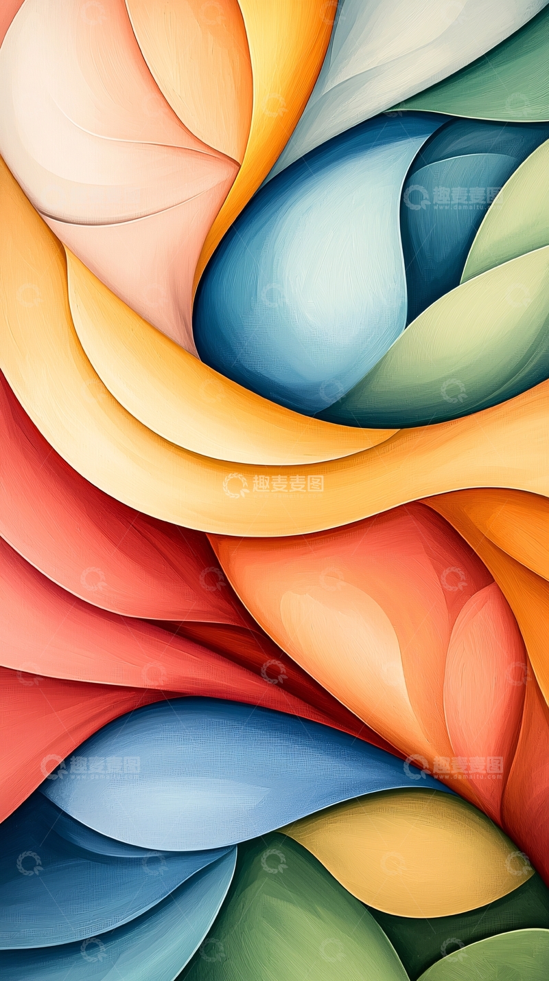 高清大图下载【趣麦麦图】色彩漩涡抽象艺术背景
