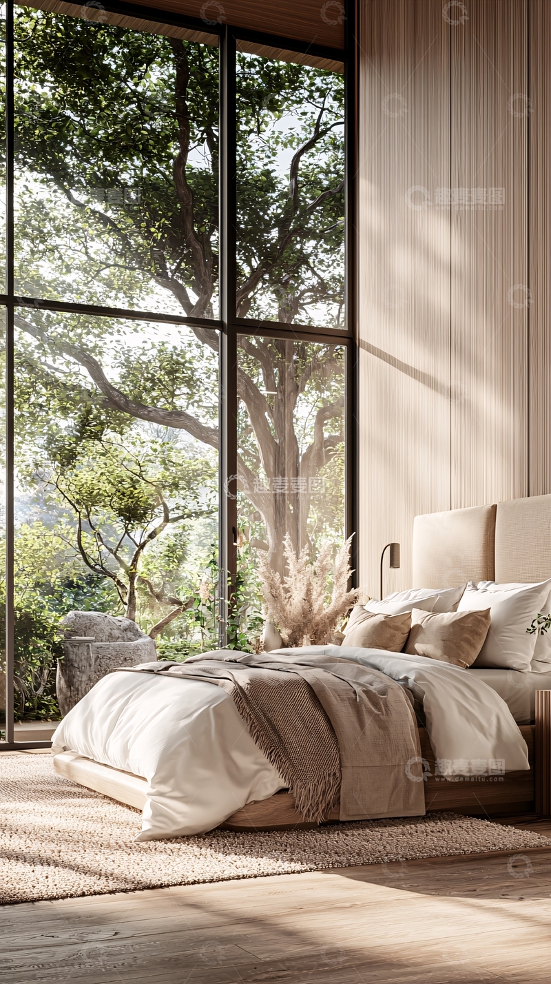 高清大图下载【趣麦麦图】自然森林景观卧室设计