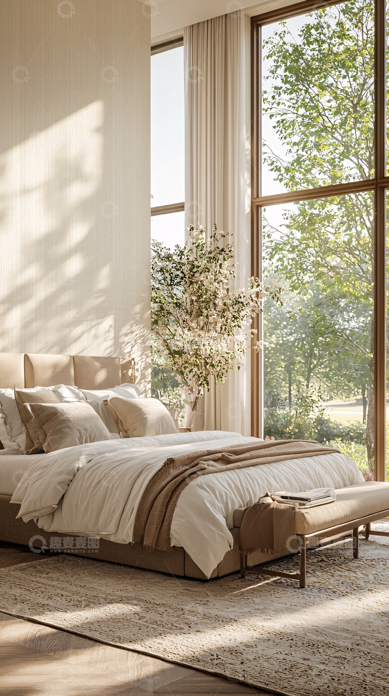 高清大图下载【趣麦麦图】温馨自然风格卧室室内设计