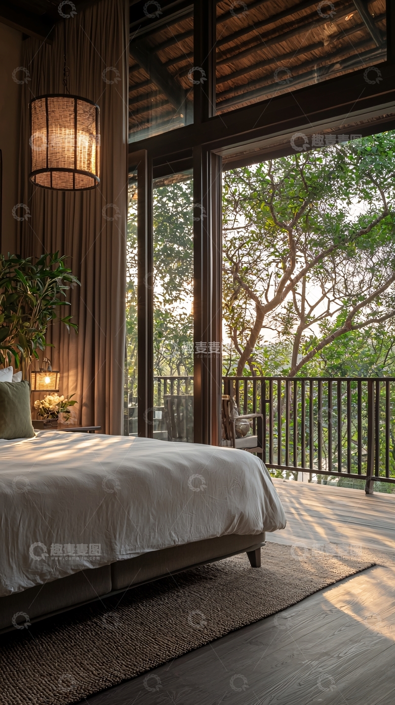 高清大图下载【趣麦麦图】自然风光中的温馨卧室