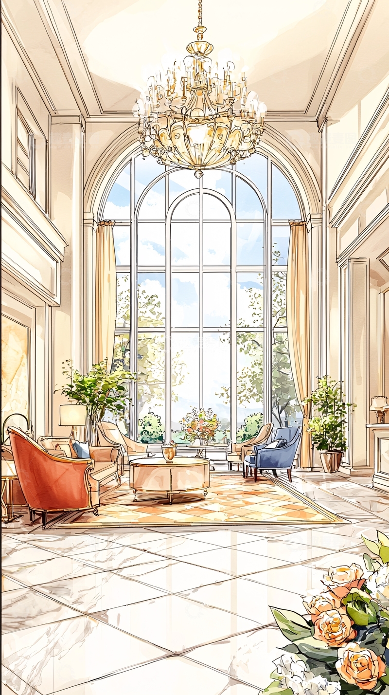 高清大图下载【趣麦麦图】豪华客厅室内设计图