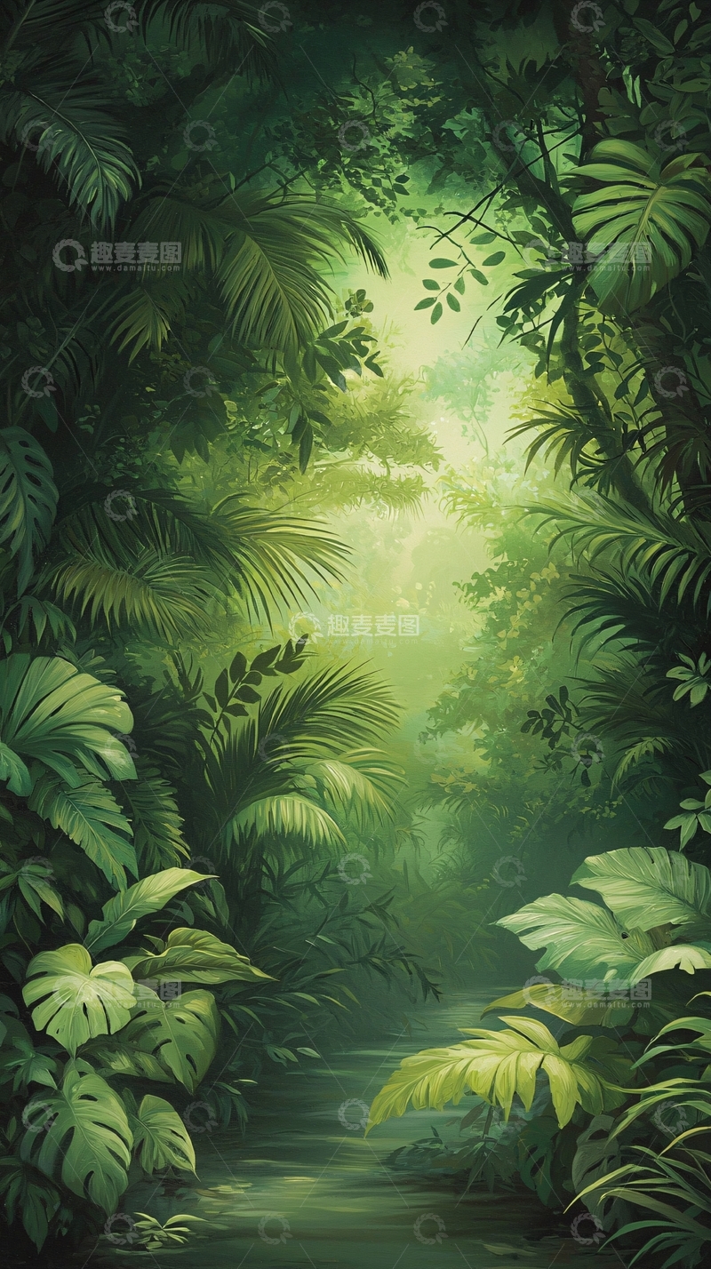 高清大图下载【趣麦麦图】热带雨林小径自然风光