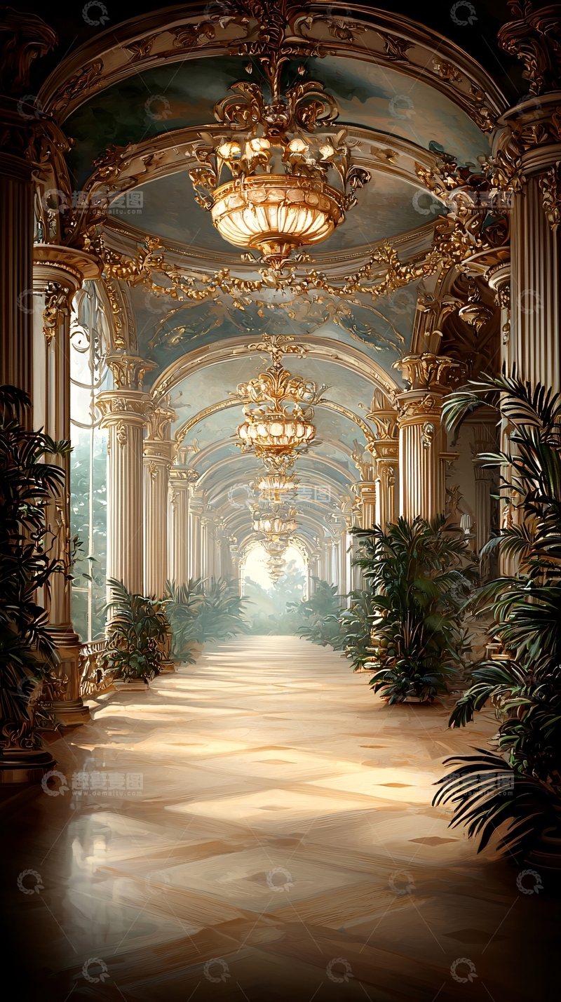高清大图下载【趣麦麦图】华丽宫殿长廊