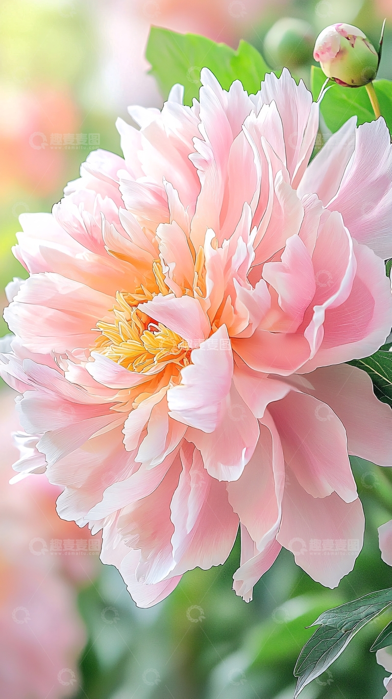 高清大图下载【趣麦麦图】粉红色牡丹花特写