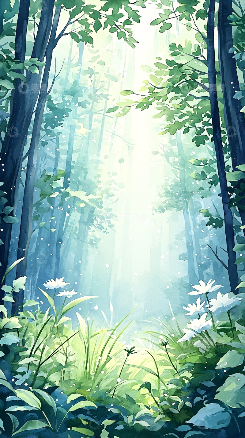 高清大图下载【趣麦麦图】晨光森林高清图片