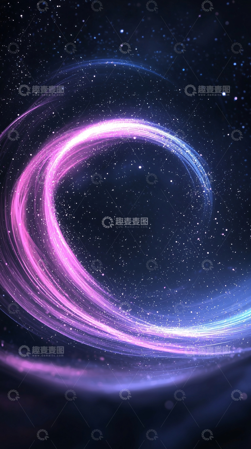 高清大图下载【趣麦麦图】紫色光圈星空背景
