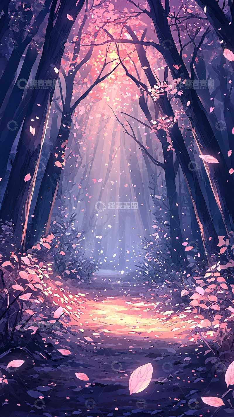 高清大图下载【趣麦麦图】梦幻森林光影路径
