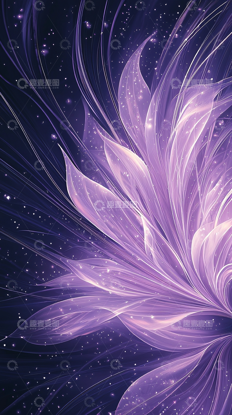 高清大图下载【趣麦麦图】梦幻紫色花朵背景图