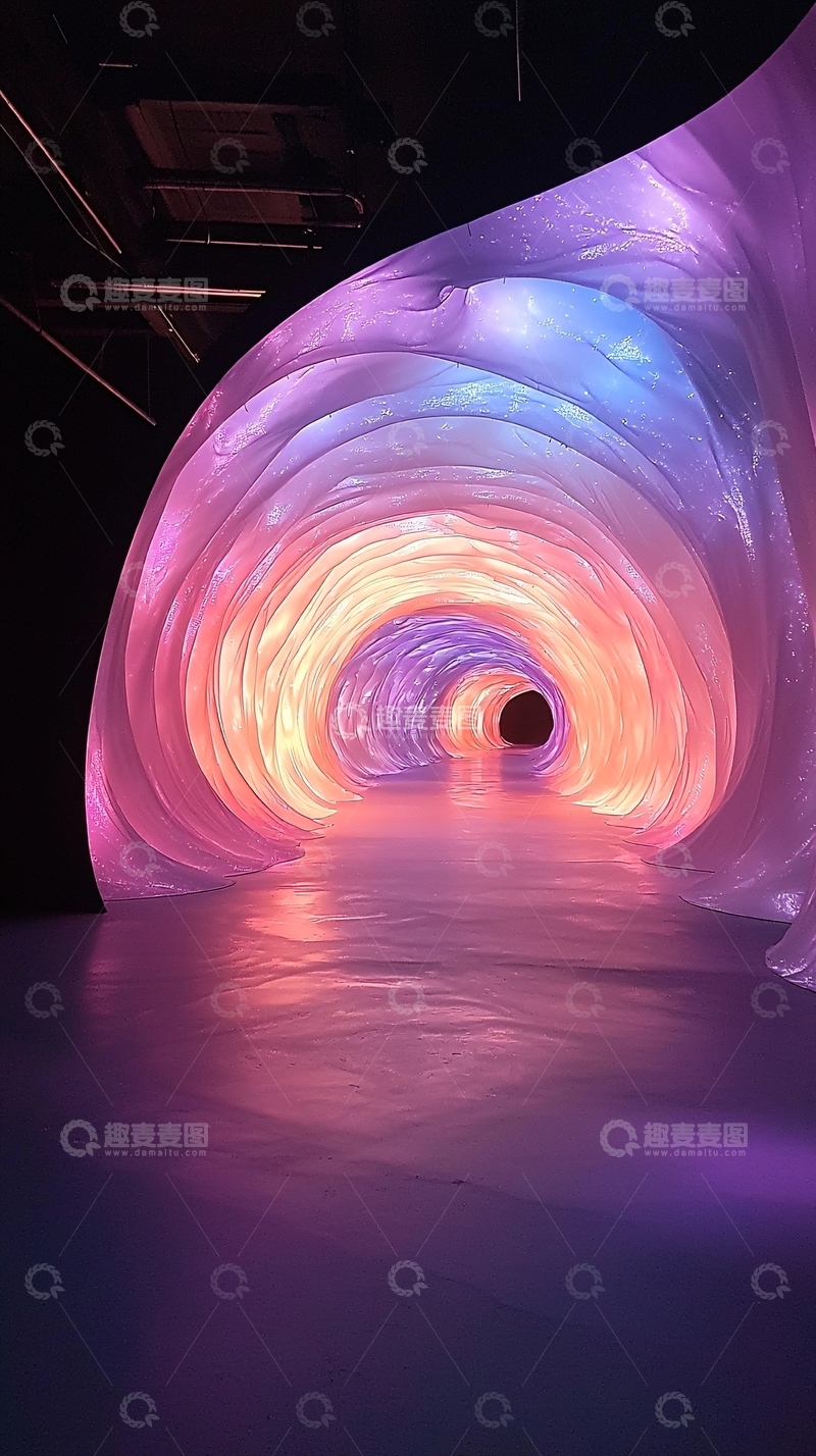 高清大图下载【趣麦麦图】梦幻彩虹隧道