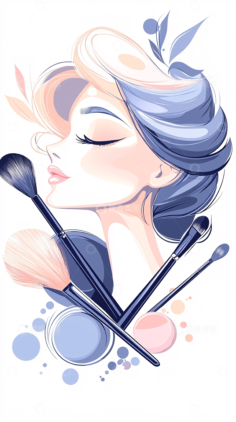 高清大图下载【趣麦麦图】时尚美妆插画素材