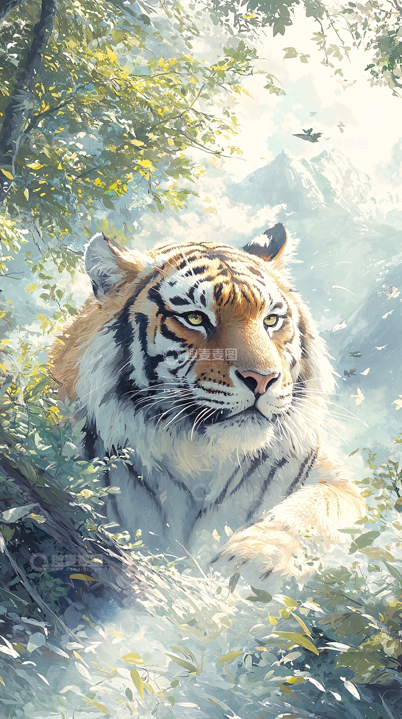 高清大图下载【趣麦麦图】山林中的老虎