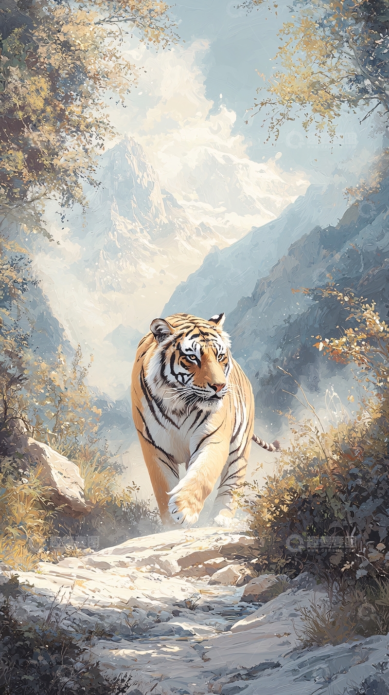 高清大图下载【趣麦麦图】雪山虎行自然风光
