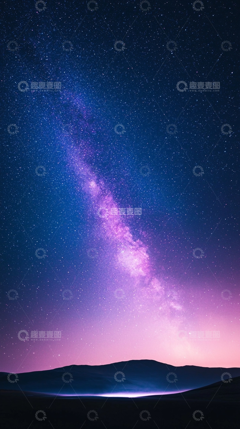 高清大图下载【趣麦麦图】星空下的山峦