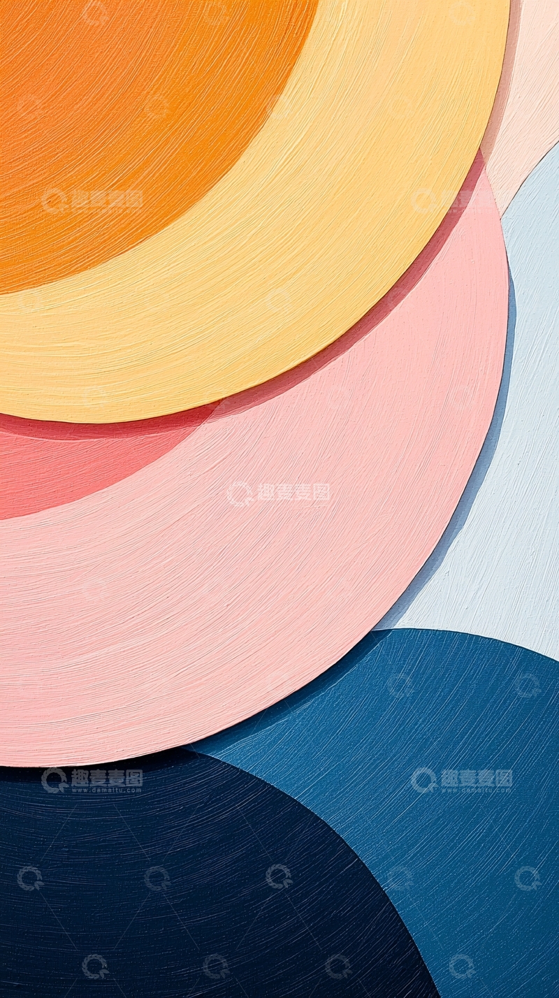 高清大图下载【趣麦麦图】色彩渐变抽象圆形背景