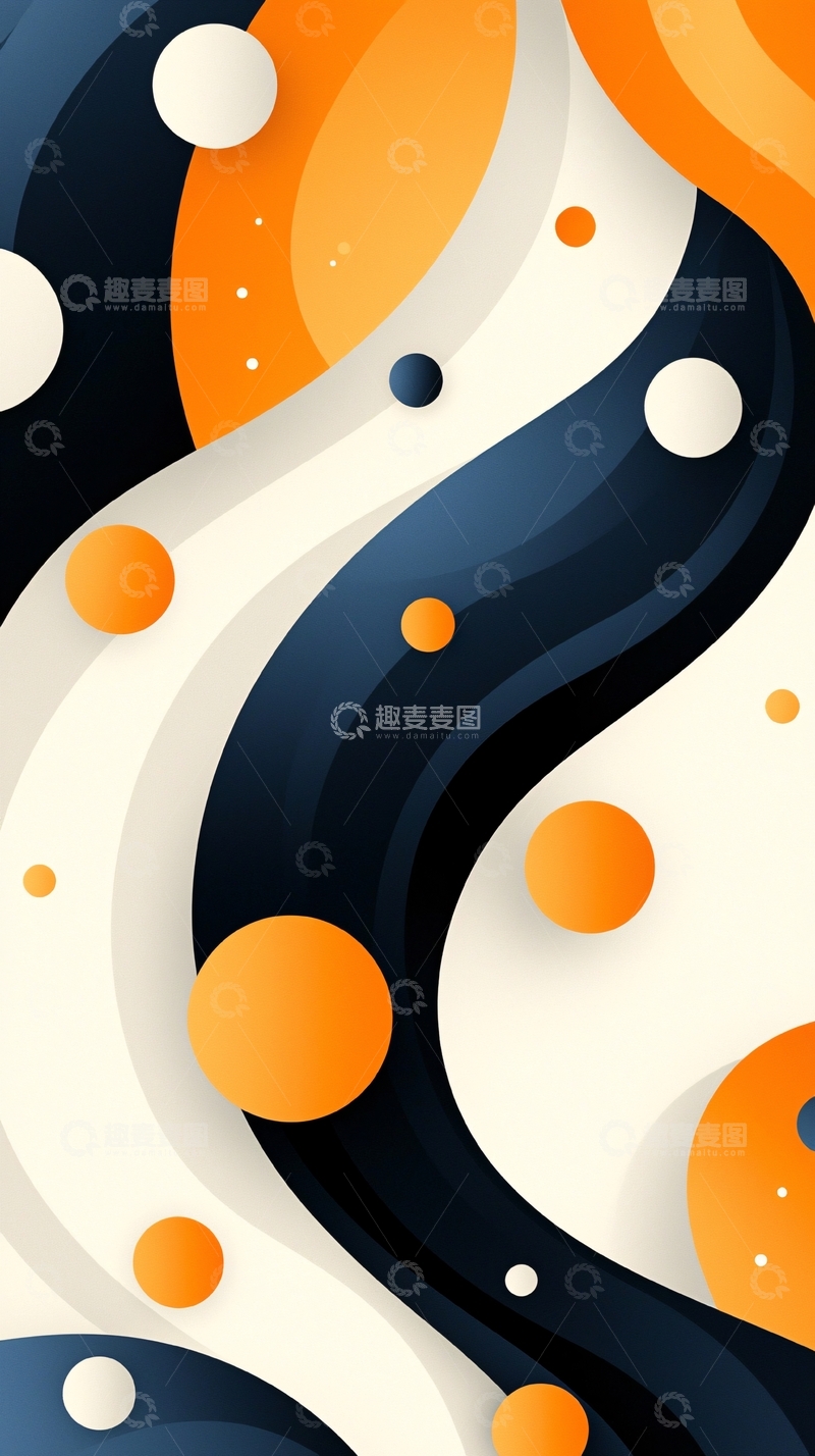 高清大图下载【趣麦麦图】橙色波浪抽象背景设计