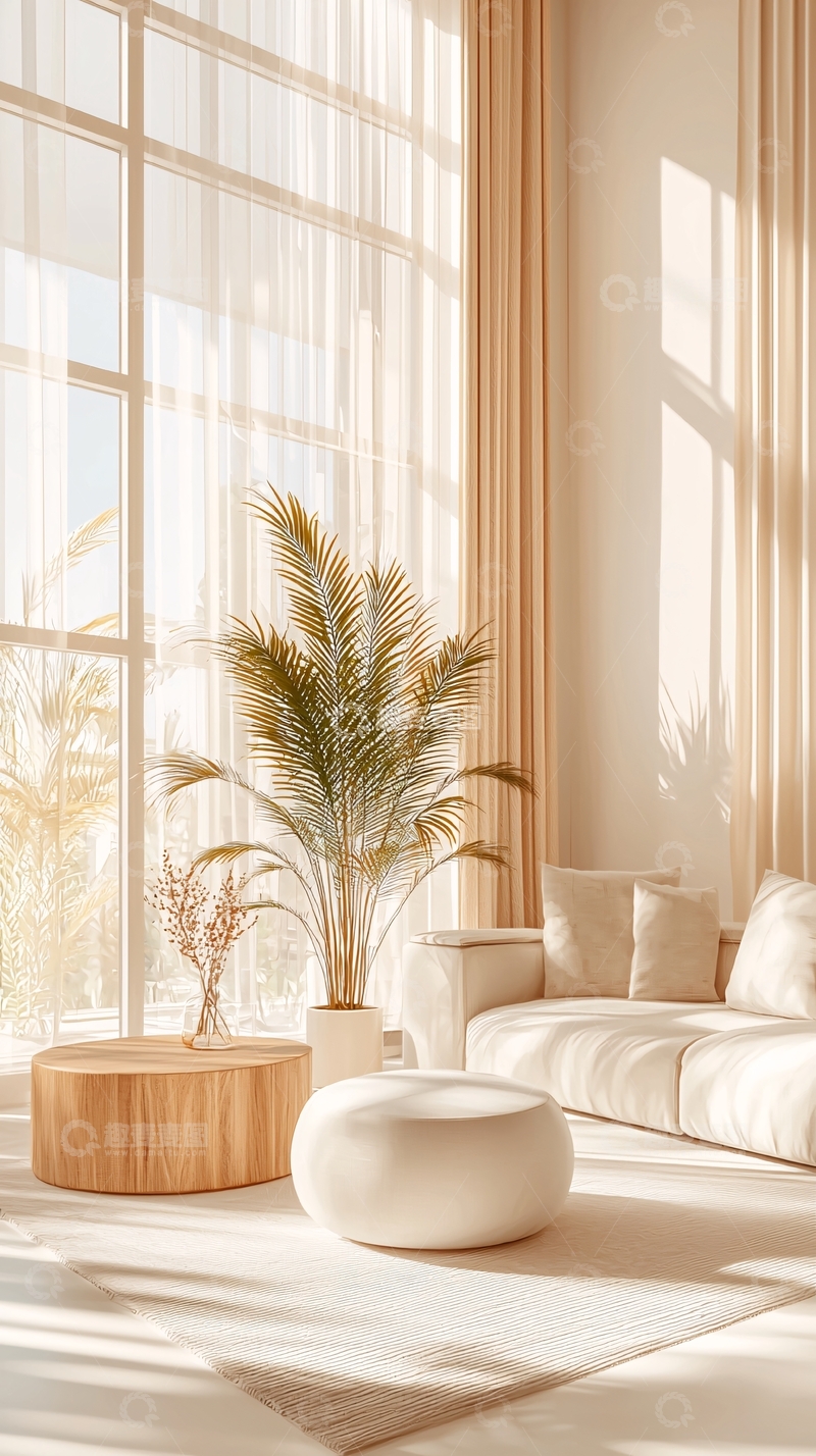 高清大图下载【趣麦麦图】现代简约客厅阳光明媚