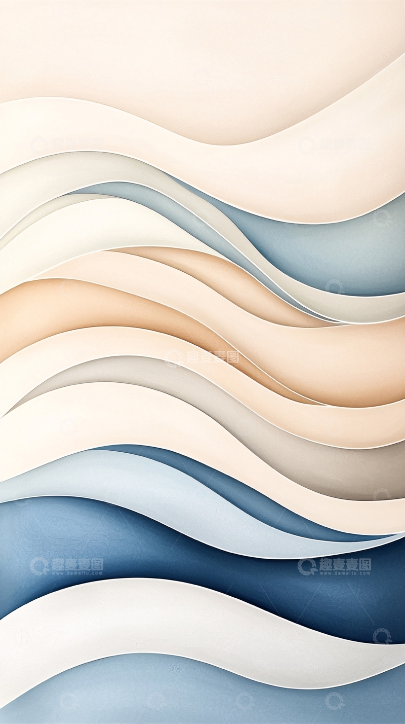 高清大图下载【趣麦麦图】抽象波浪线条背景图