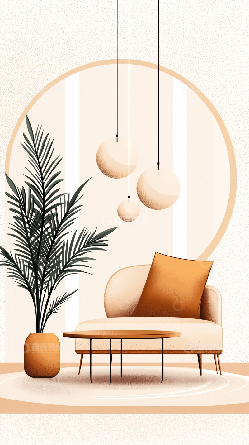 高清大图下载【趣麦麦图】现代简约客厅装饰设计图