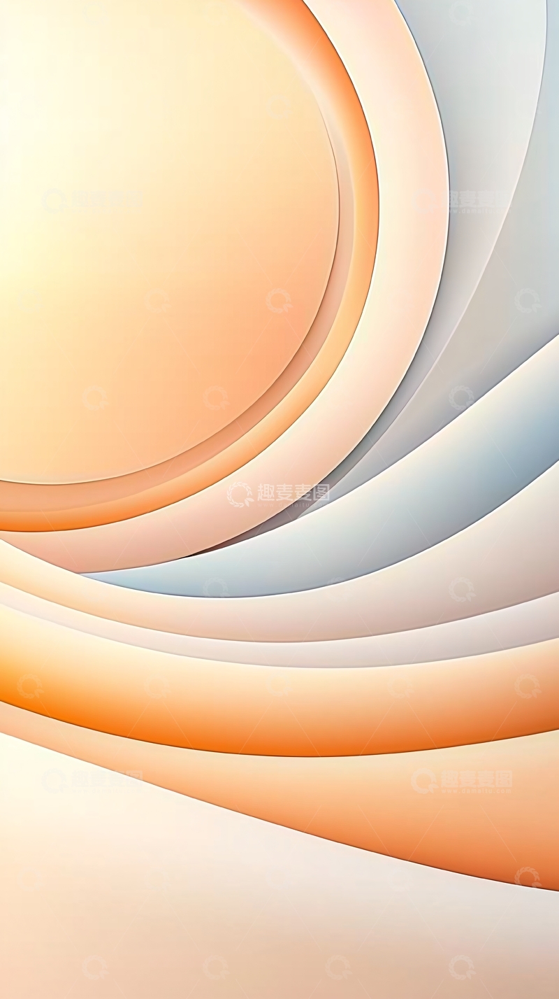 高清大图下载【趣麦麦图】橙色渐变圆环抽象背景