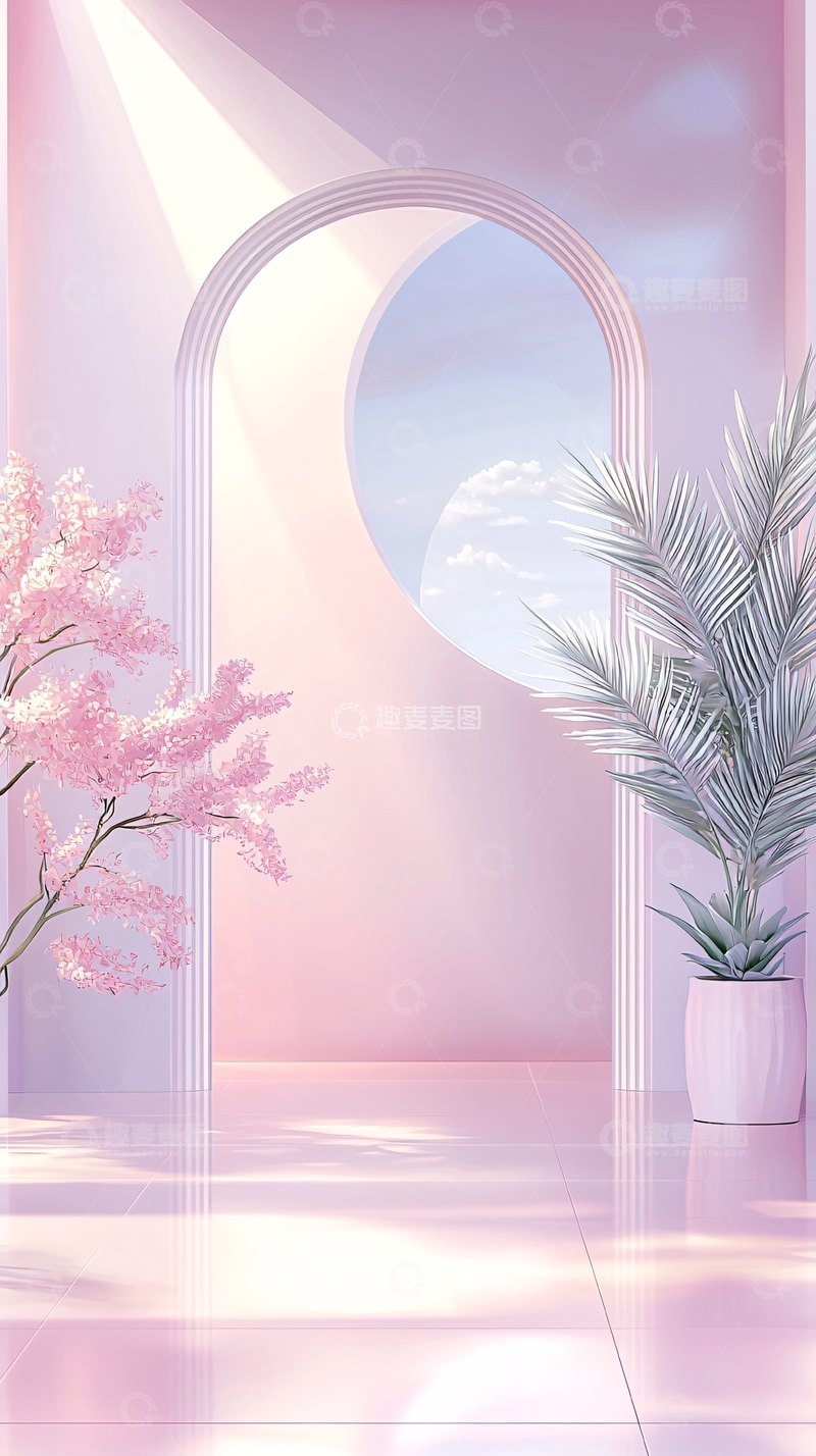 高清大图下载【趣麦麦图】梦幻粉色调室内场景