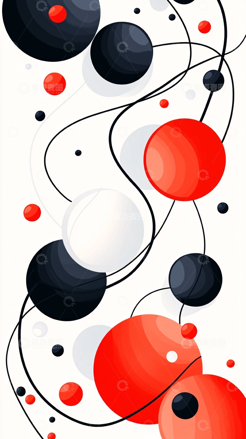 高清大图下载【趣麦麦图】抽象几何线条与圆形元素设计