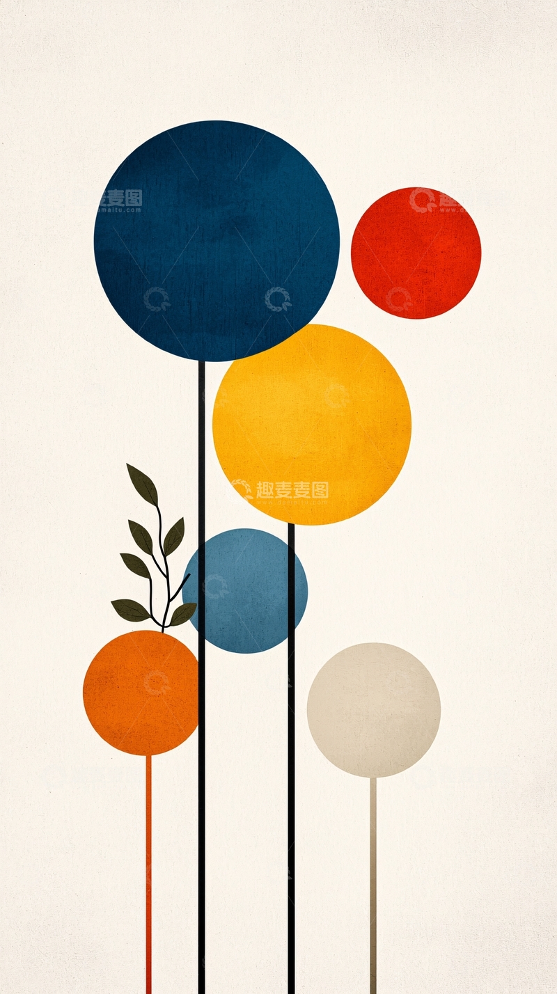 高清大图下载【趣麦麦图】抽象几何圆形艺术背景图