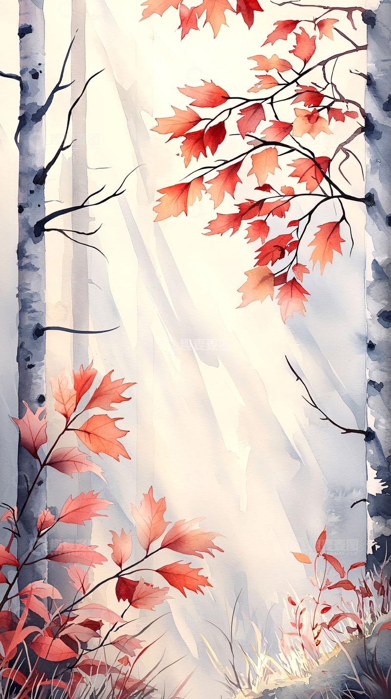 高清大图下载【趣麦麦图】秋日森林风景画