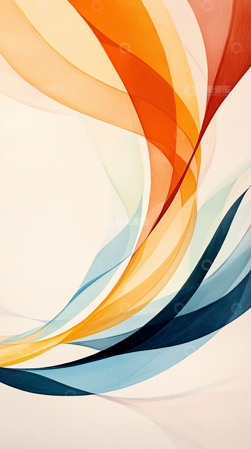 高清大图下载【趣麦麦图】抽象色彩流动线条背景图