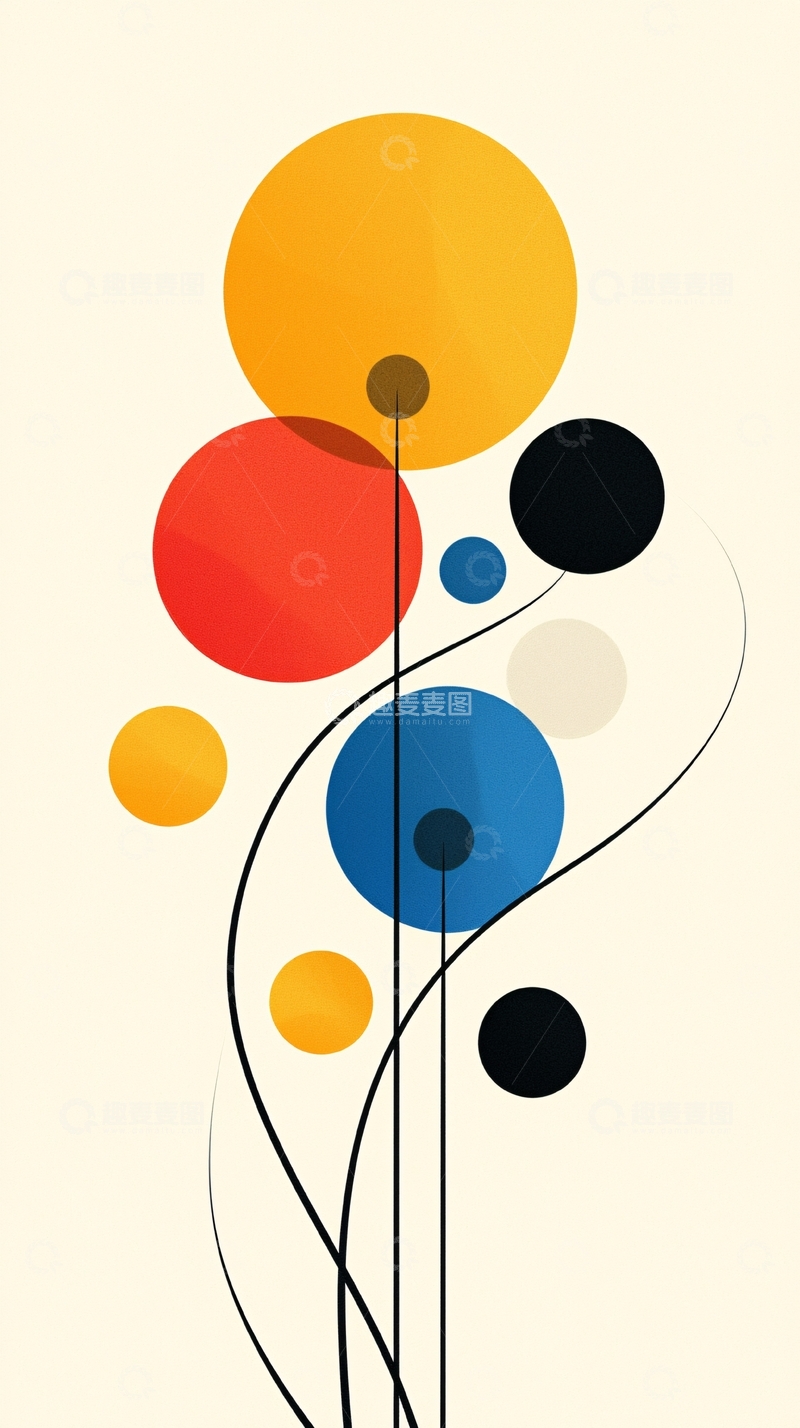 高清大图下载【趣麦麦图】抽象几何圆形艺术背景