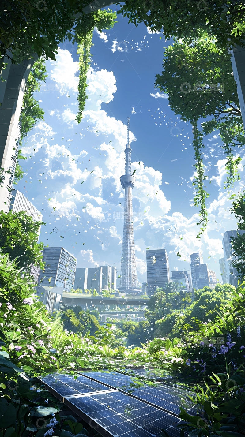 高清大图下载【趣麦麦图】未来城市与自然共生