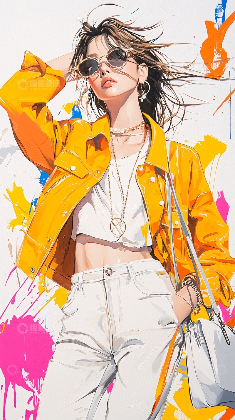 高清大图下载【趣麦麦图】时尚潮流人物插画