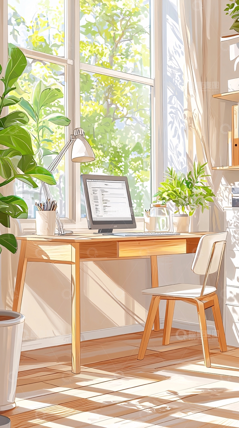 高清大图下载【趣麦麦图】阳光明媚的工作室