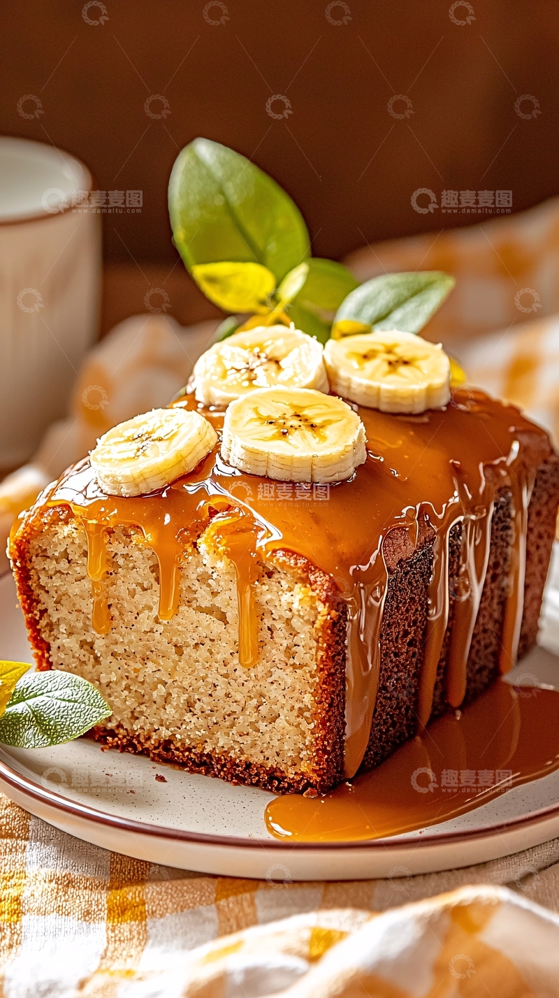 高清大图下载【趣麦麦图】香蕉焦糖蛋糕