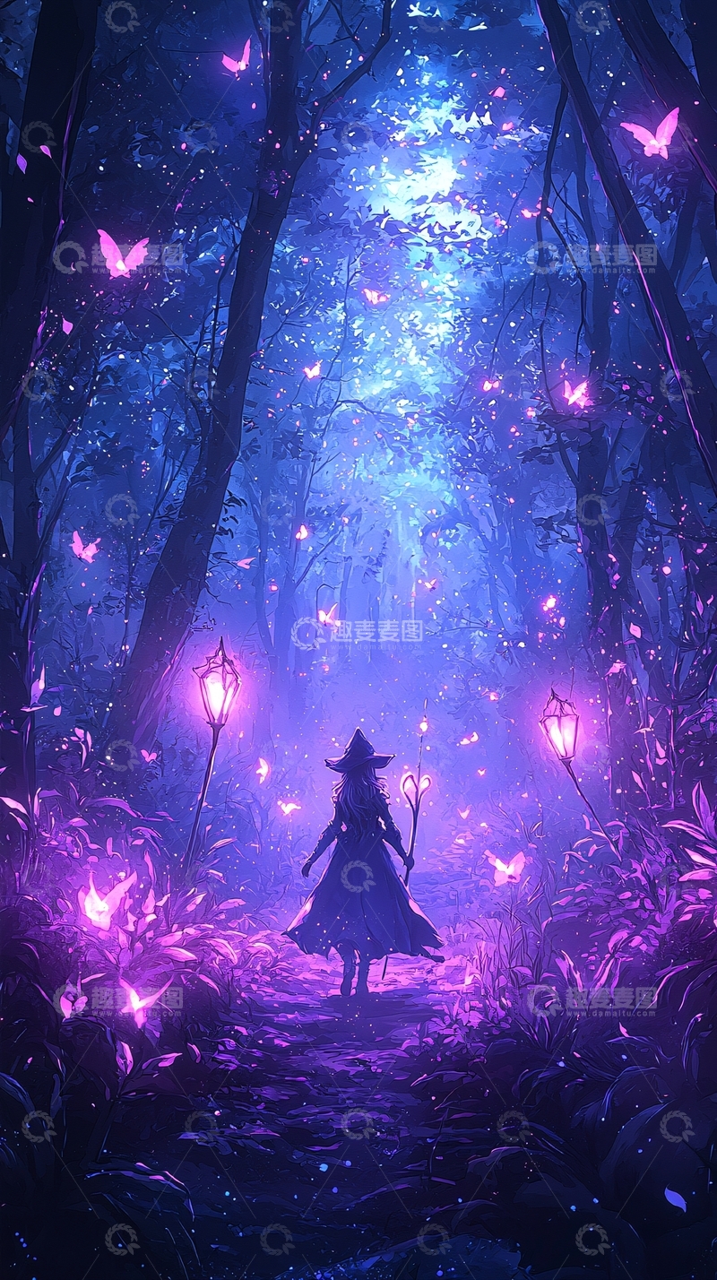 高清大图下载【趣麦麦图】神秘森林中的女巫