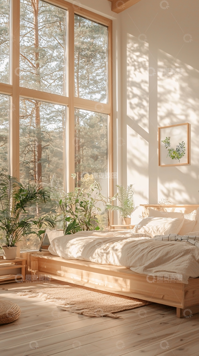 高清大图下载【趣麦麦图】自然光洒满卧室的温馨场景