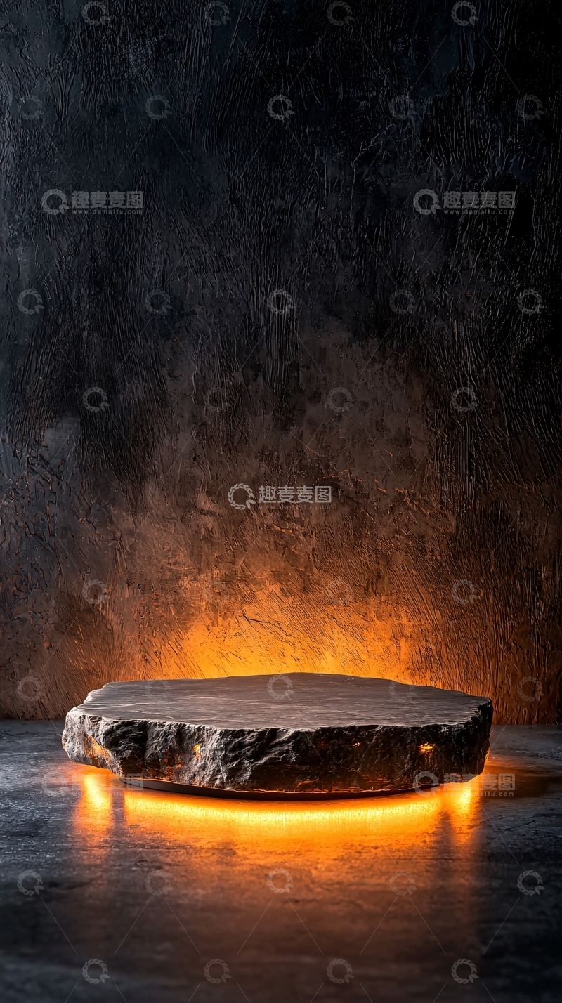 高清大图下载【趣麦麦图】岩石平台与温暖光芒