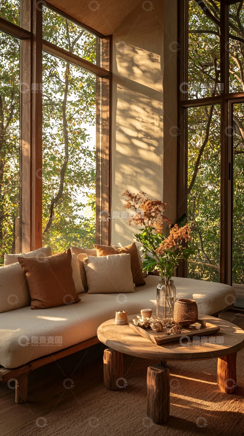 高清大图下载【趣麦麦图】森林中的温馨客厅
