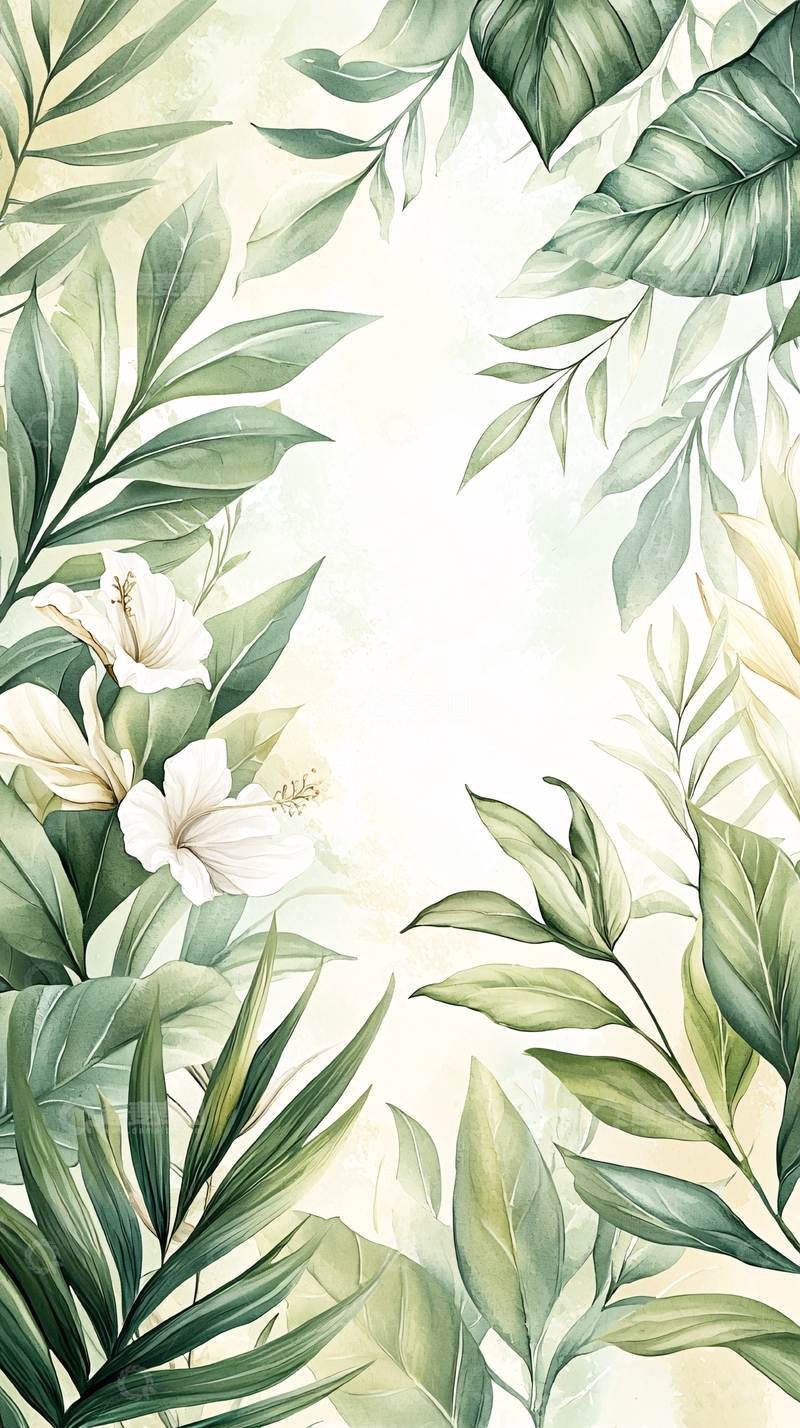 高清大图下载【趣麦麦图】热带植物花卉背景图