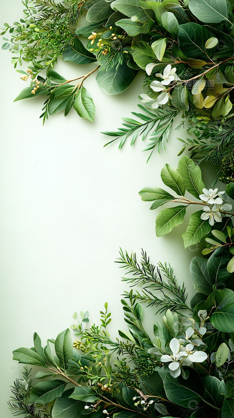 高清大图下载【趣麦麦图】清新自然绿色植物装饰背景