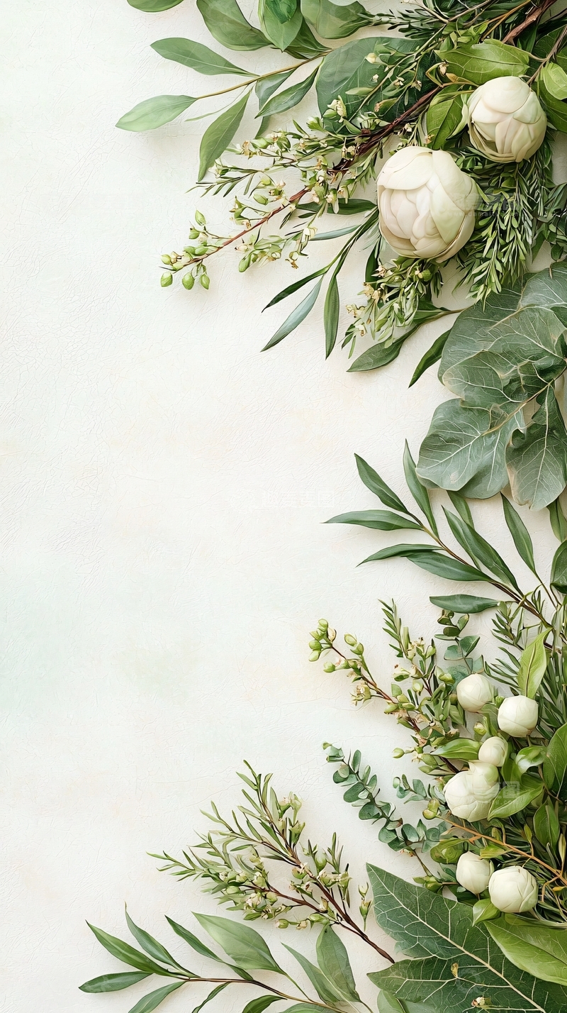 高清大图下载【趣麦麦图】清新自然绿色植物装饰背景